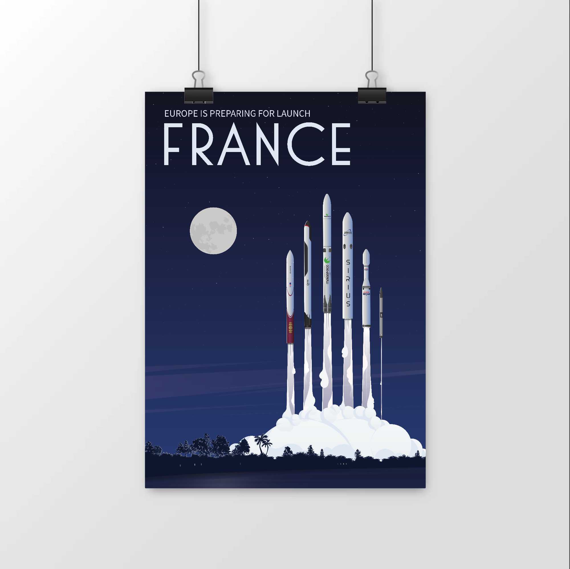 European Spaceflight Europe is preparing for launch posters: France Launch Poster.