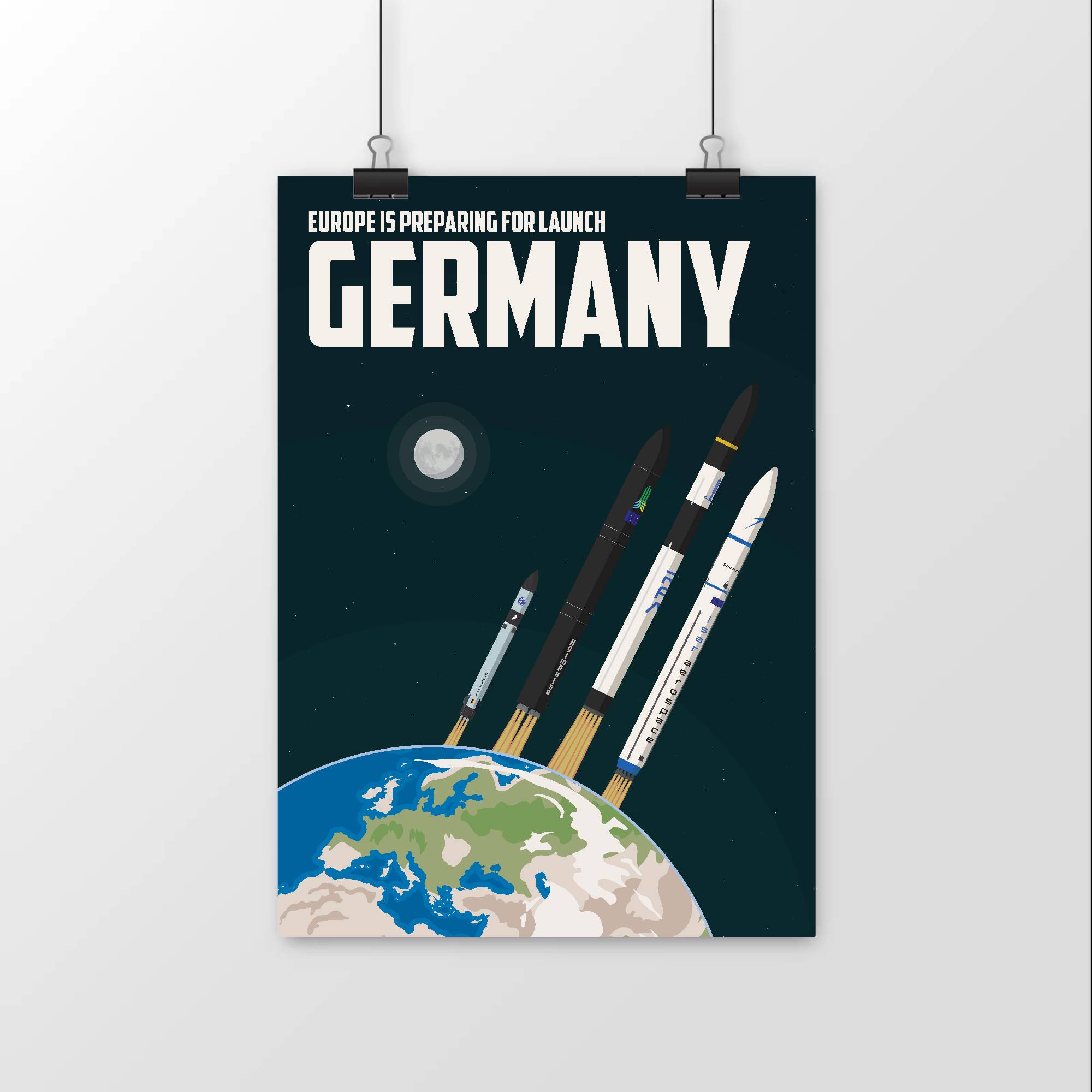 European Spaceflight Europe is preparing for launch posters: Germany Launch Poster.