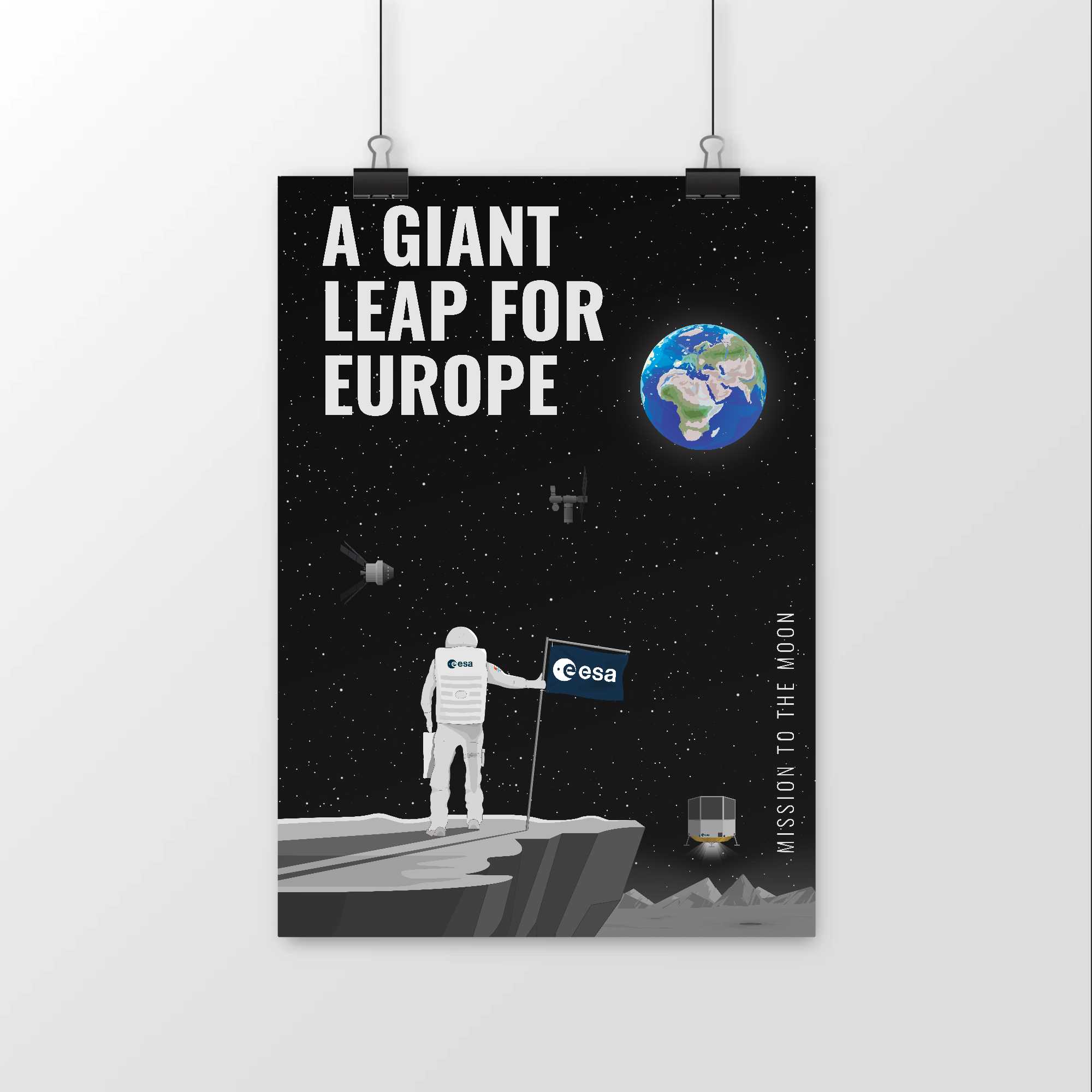 European Moon mission poster.