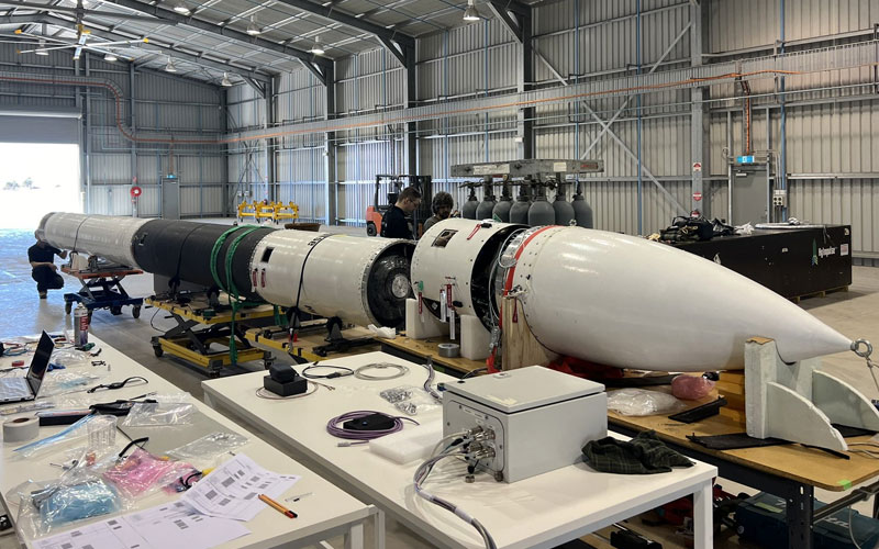 The first HyImpulse suborbital SR75 rocket has arrived in Australia ahead of its maiden flight from the Koonibba Test Range.