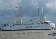 Ariane 6 rocket stages arrive in French Guiana for a Q1 2025 launch, alongside an unexpected passenger—a helicopter for Helicojyp.