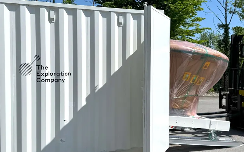 The Exploration Company has shipped its Mission Possible capsule to California for launch on a SpaceX Falcon 9 rideshare mission.