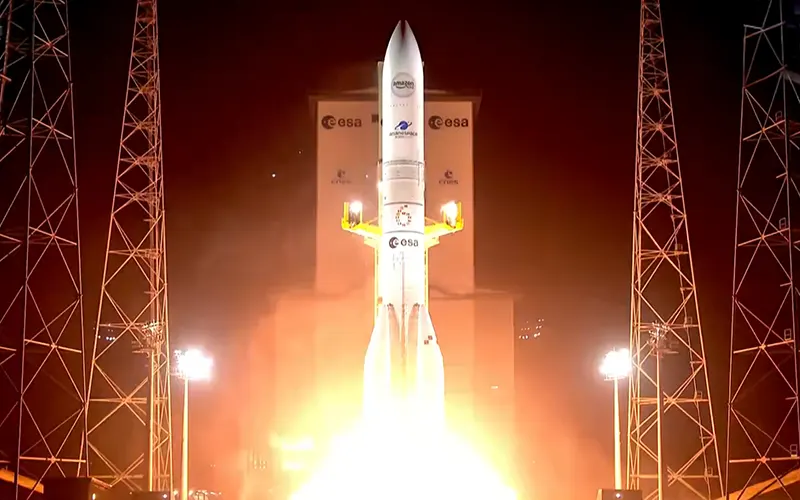 Arianespace launches another 32 Amazon LEO satellites aboard Ariane 6, completing the rocket’s second flight of 2026.