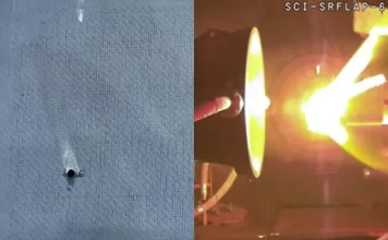 The testing involved a body flap being subjected to a high-velocity impact and then severe thermal and structural resistance.