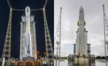 ESA is considering shifting the launch of its two Harmony satellites from Vega C to a two-booster Ariane 6 rocket.